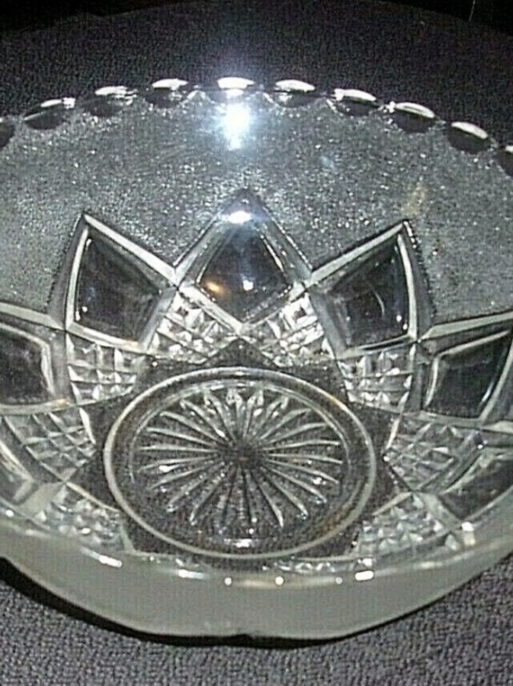 Source Unknown Clear Cut Crystal-Style Glass Bowl